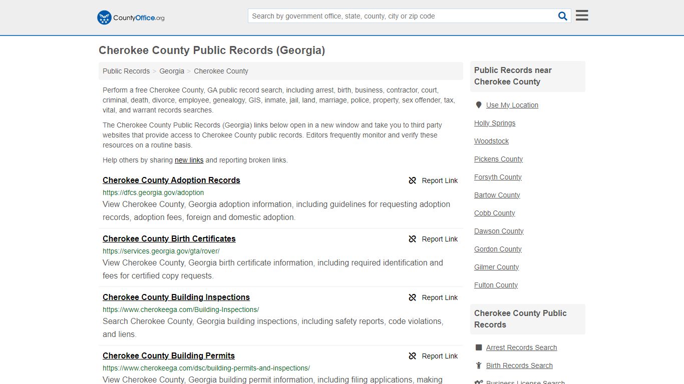 Cherokee County Public Records (Georgia) - County Office